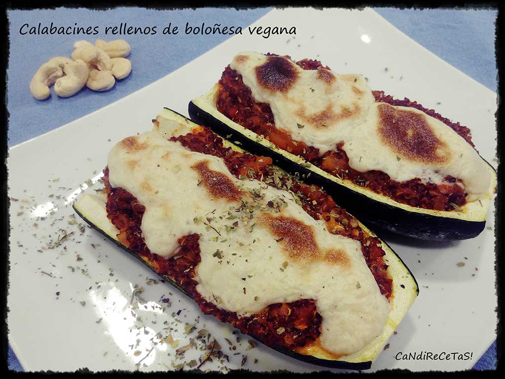 receta de calabacines rellenos de salsa bologñesa vegana y ecologica